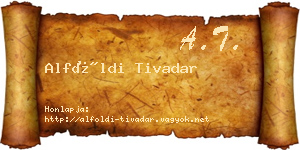 Alföldi Tivadar névjegykártya