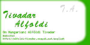 tivadar alfoldi business card