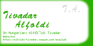 tivadar alfoldi business card